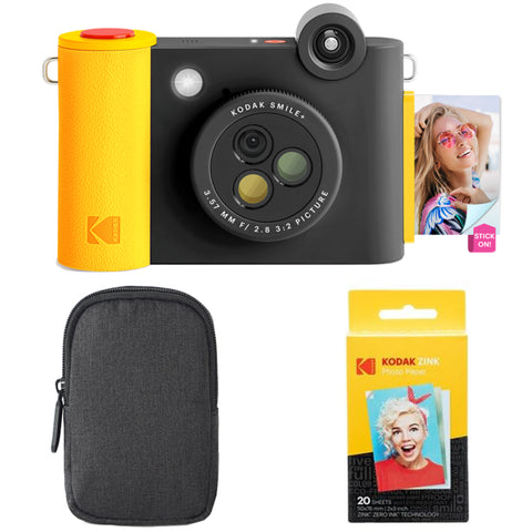 Kodak Smile+ 10MP Digital Instant Print Camera Starter Bundle - Black