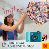 Kodak Smile+ 10MP Digital Instant Print Camera Starter Bundle - Blue