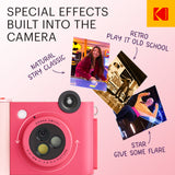 Kodak Smile+ 10MP Digital Instant Print Camera Starter Bundle - Fuchsia
