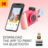 Kodak Smile+ 10MP Digital Instant Print Camera Starter Bundle - Fuchsia