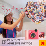 Kodak Smile+ 10MP Digital Instant Print Camera Starter Bundle - Fuchsia