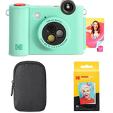 Kodak Smile+ 10MP Digital Instant Print Camera Starter Bundle - Green