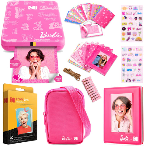 Kodak x Barbie Step Slim Instant Photo Printer (Signature Style) Gift Bundle