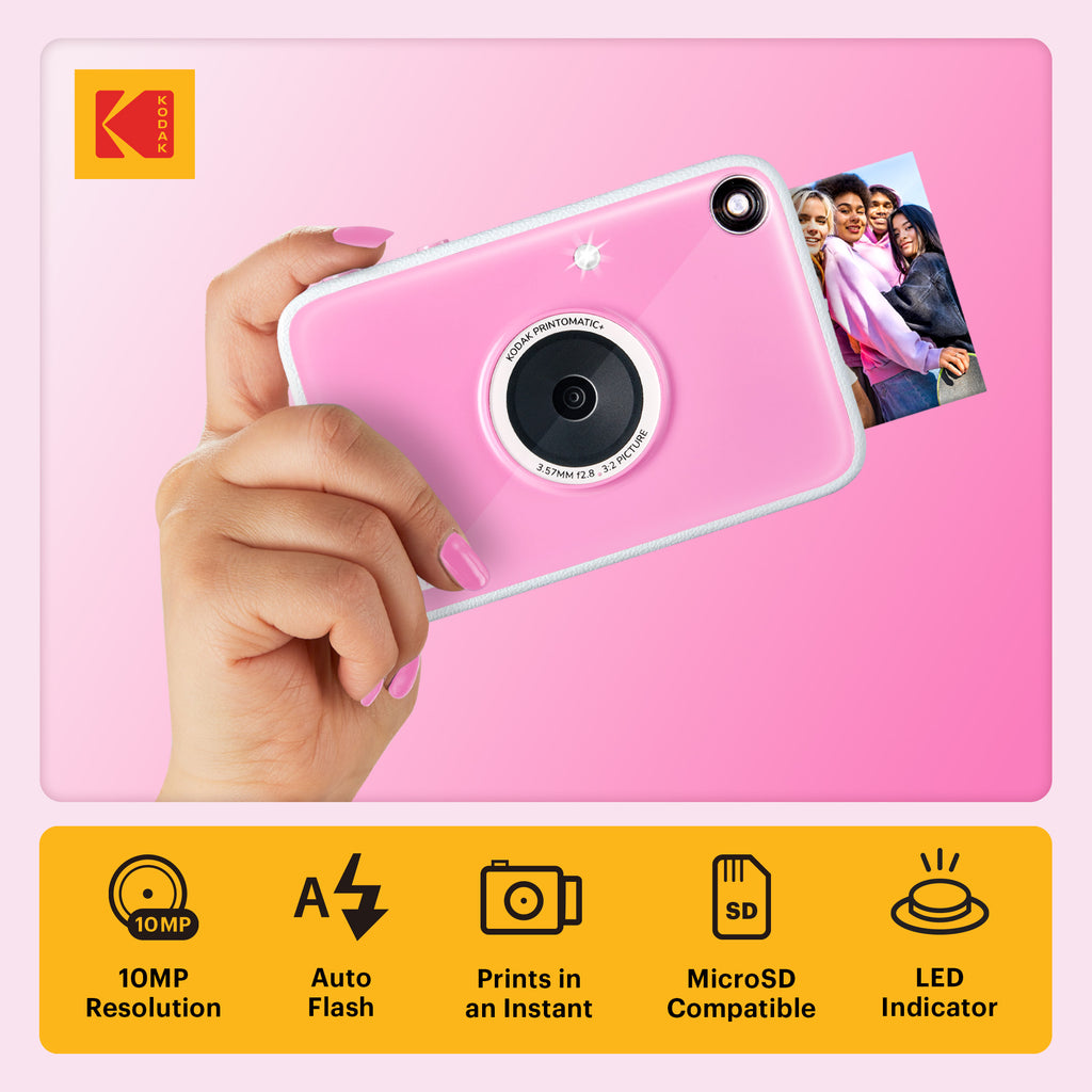 Kodak Printomatic+ Digital Instant Camera Pink – KODAK Photo Plus