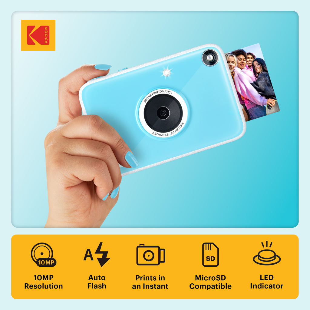Kodak Printomatic+ Digital Instant Camera Blue – KODAK Photo Plus