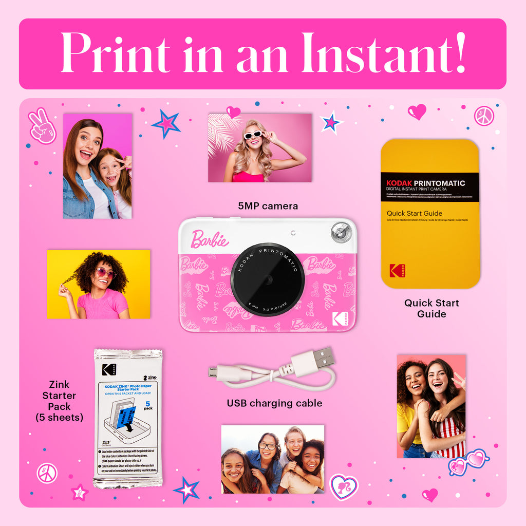 Barbie x Kodak Printomatic Full-Color Instant Print Digital Camera