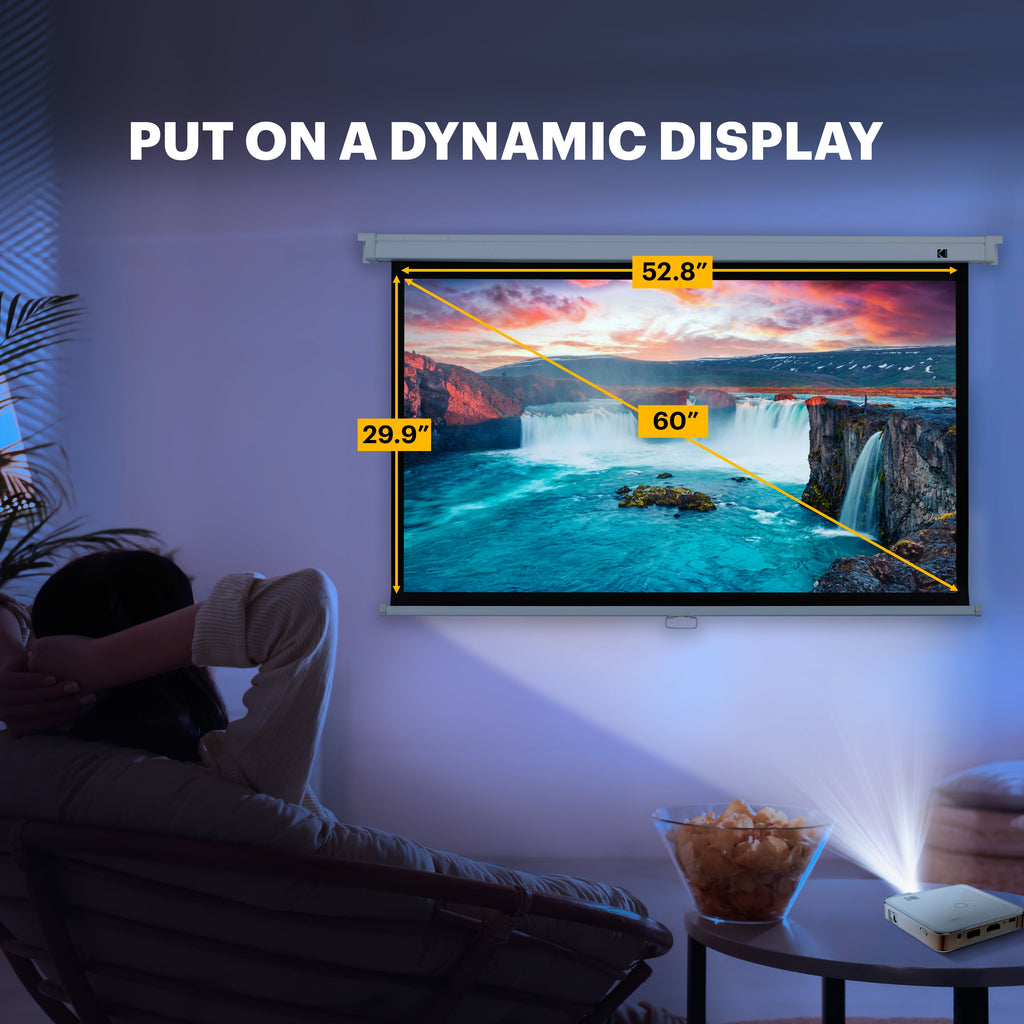 KODAK Manual Pull-Down White Projector Screen – KODAK Photo Plus
