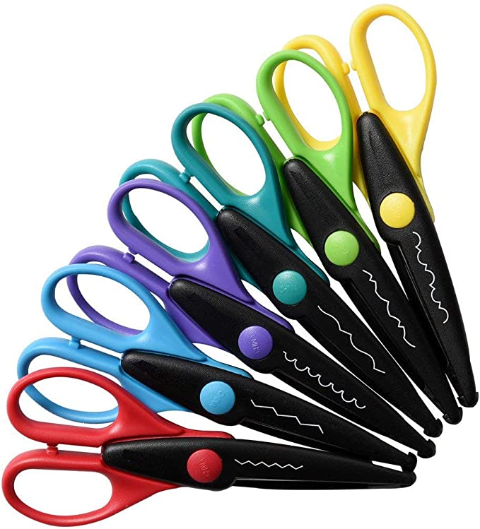 Pile Colourful Scrapbooking Scissors On White Stock Photo