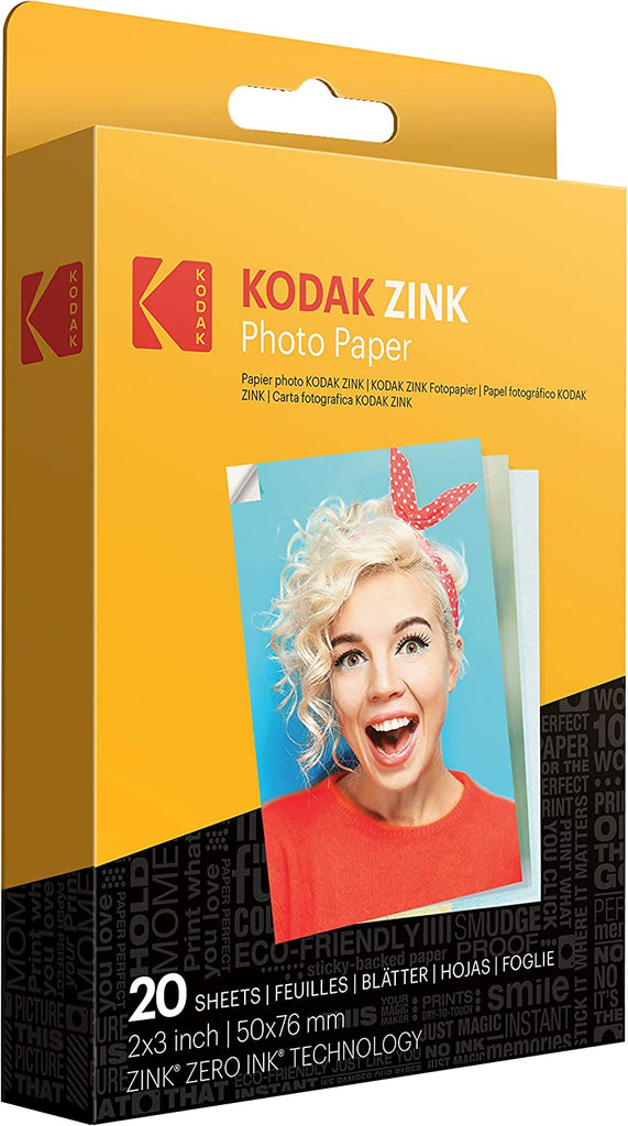 Kodak Step Slim Instant Photo Printer Kit, 20 Pack 2x3 Paper