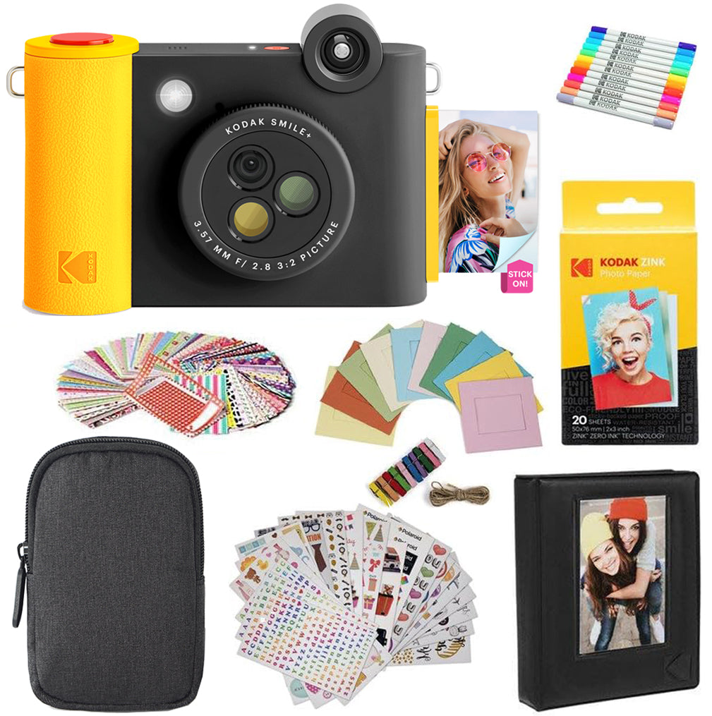 KODAK Smile+ Fotocamera istantanea digitale 2-in-1 e stampante fotografica Bluetooth - 10MP, obiettivo rotante, foto adesive Zink 2x3, stampa da app divertente su dispositivi smart - Verde KODAK Smile+ Fotocamera istantanea digitale 2-in-1 e stampante fotografica Bluetooth - 10MP, obiettivo rotante, foto adesive Zink 2x3, stampa da app divertente su dispositivi smart - Verde