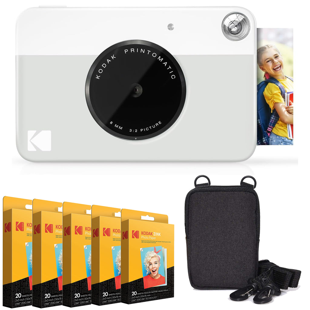 Printomatic KODAK Printomatic Instant Camera Bundle W/Zink Paper 100-Pack & Case ...