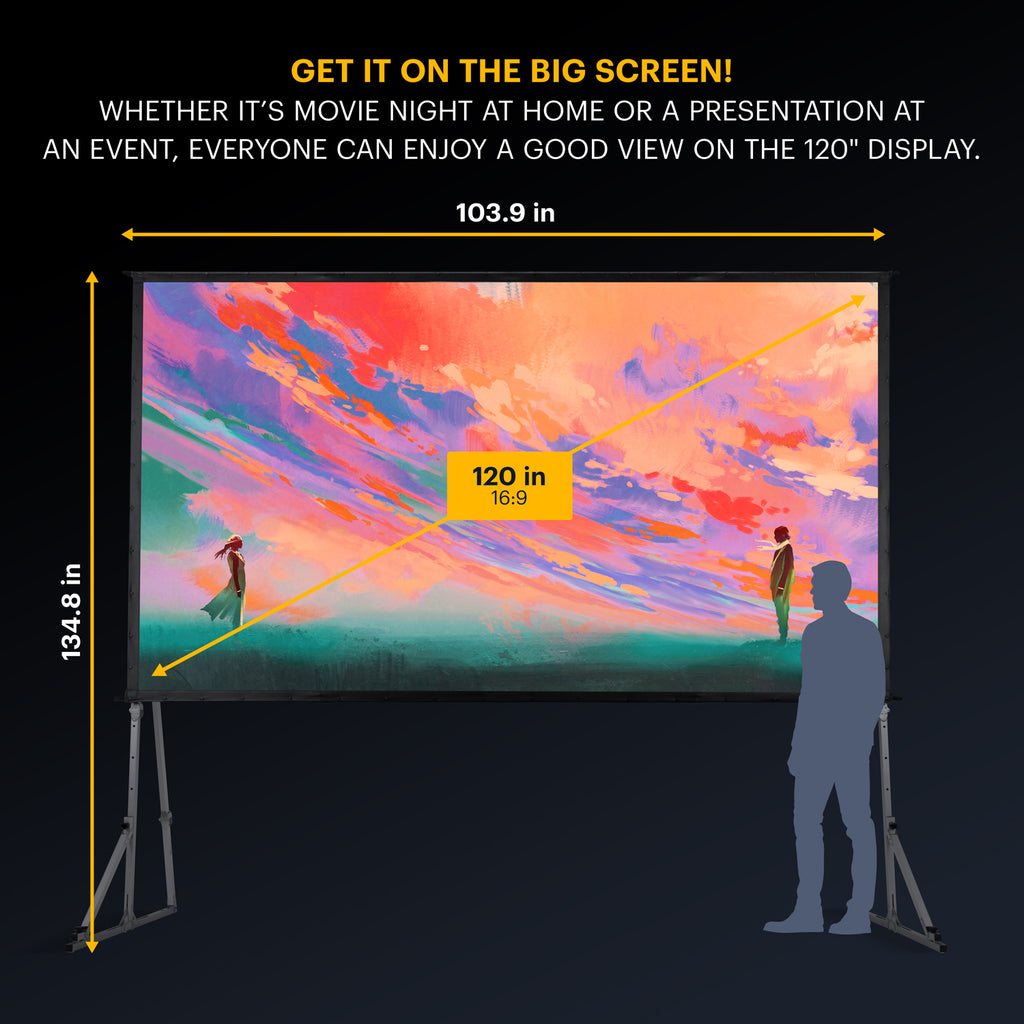 KODAK Portable Projection Screen with Foldable Legs and Front/Rear Pro ...