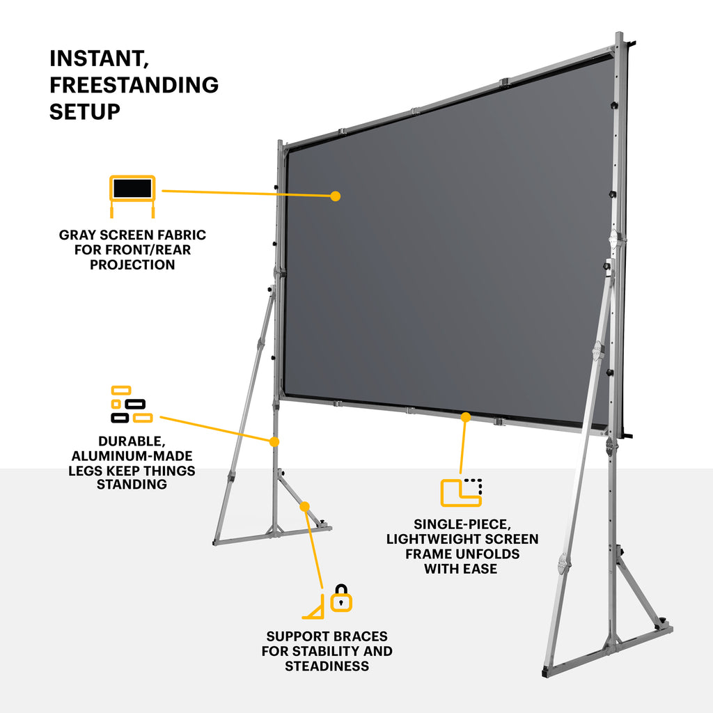 KODAK Portable Projection Screen with Foldable Legs and Front/Rear Pro ...