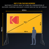 KODAK Portable Projection Screen with Foldable Legs and Front Projection