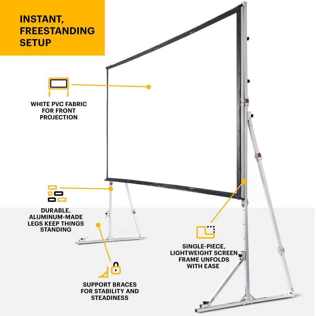 KODAK Portable Projection Screen with Foldable Legs and Front Projecti ...