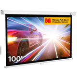 KODAK Manual Pull-Down White Projector Screen