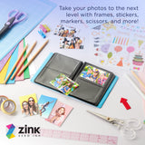 Zink Mini Photo Album 64-Pocket for 2”x3” ZINK Zero Ink Paper (Blue)