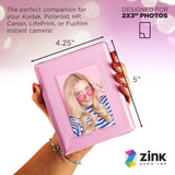 Zink Mini Photo Album 64-Pocket for 2”x3” ZINK Zero Ink Paper (Pink)