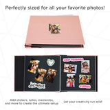 Zink Cloth Covered Scrapbook 8x8” Photo Album w/Front Picture Window (Pink)