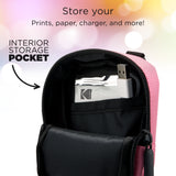 Zink Soft Small Case w/ Photo Pocket, Zipper Closure & Crossbody Shoulder Strap (Pink)
