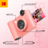 KODAK Smile+ Wireless Digital Instant Print Camera with Effect-changing Lens - Pink