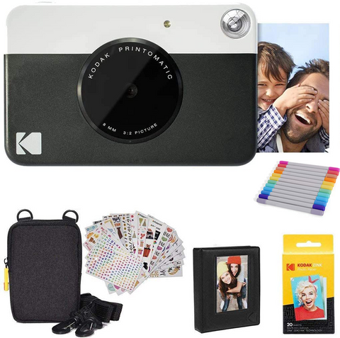 Kodak Printomatic Digital Instant Print Camera (Blue) Print Memories  Instantly & Printomatic Digital Instant Print Camera (Pink) & 2x3 Premium  Zink