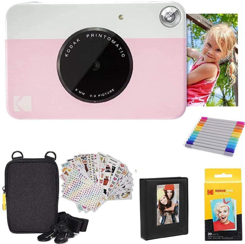 Kodak Printomatic Instant Print Camera , Prints On ZINK 2x3 Sticky-Backed  Paper - Grey 