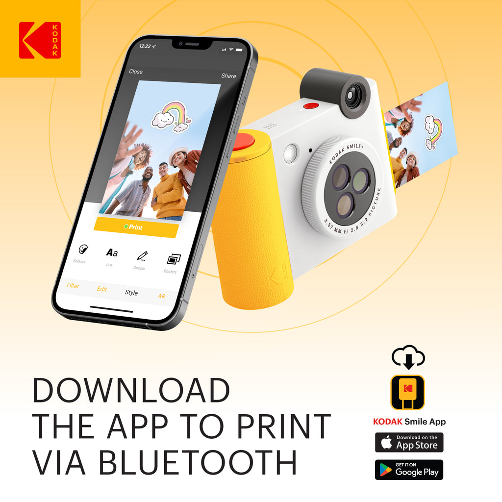 Instant Print Cor KODAK Smile+ Wireless Digital Instant Print Camera with Effect-changin